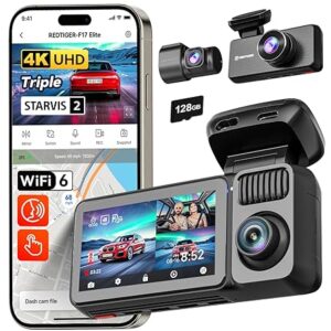 redtiger-f17-elite-2026-edition-4k-3-channel-dash-cam-triple-starvis-2-sensorimx678-675-662-4k2-5k1080p-full-night-color-5-8ghz-wifi-6-gps-hdr-touch-voice-control-128gb-card-included